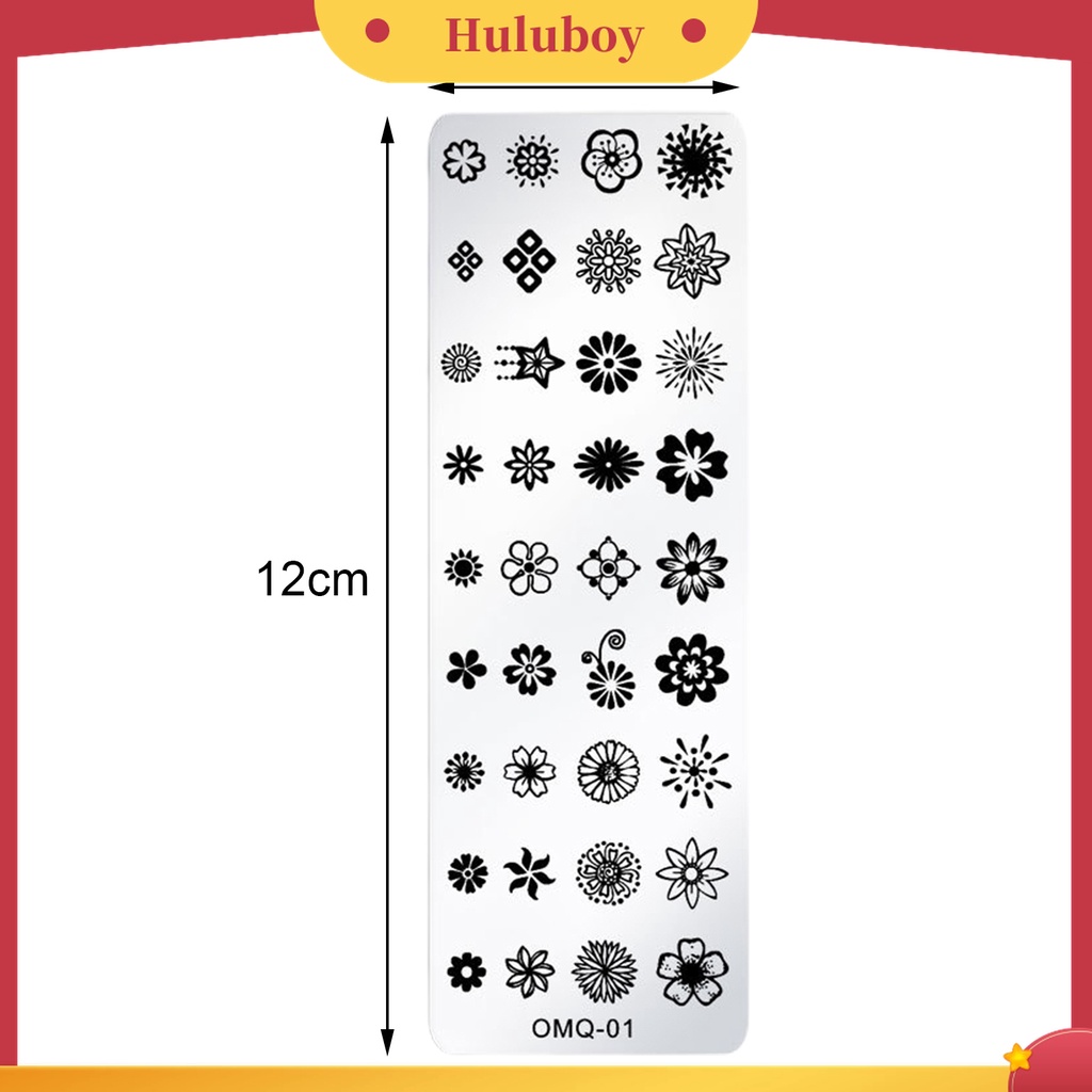 Huluboy Huluboy♡ Alat Stamping Plate Desain Snowflake Natal Bahan Stainless Steel Untuk Nail Art Manicure Wanita