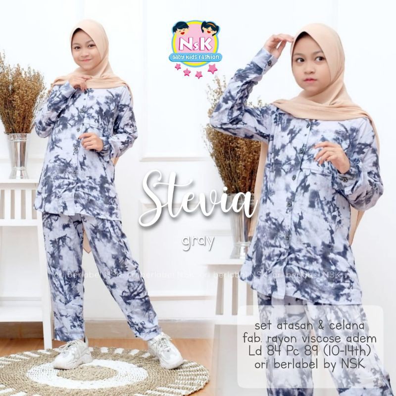 STEVIA SETELAN BAJU TEEN ANAK REMAJA 10-14TH NEWPRODUK TERSEDIA 2 WARNA PEACH DAN GRAY