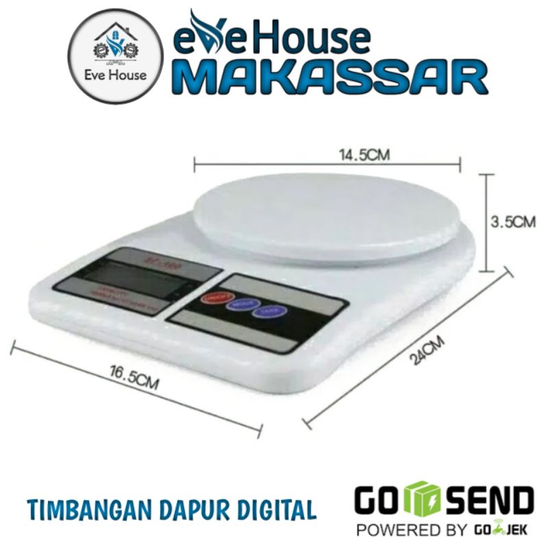 Makassar V51 Timbangan dapur digital elektrik pengukur berat bumbu gratis baterai