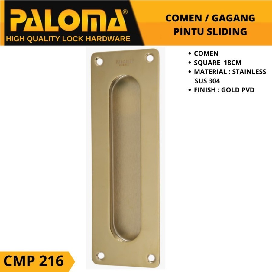 CMP 216 GOLD PALOMA COMEN HANDLE PINTU SLIDING HANDLE FLUSH TANAM 18CM