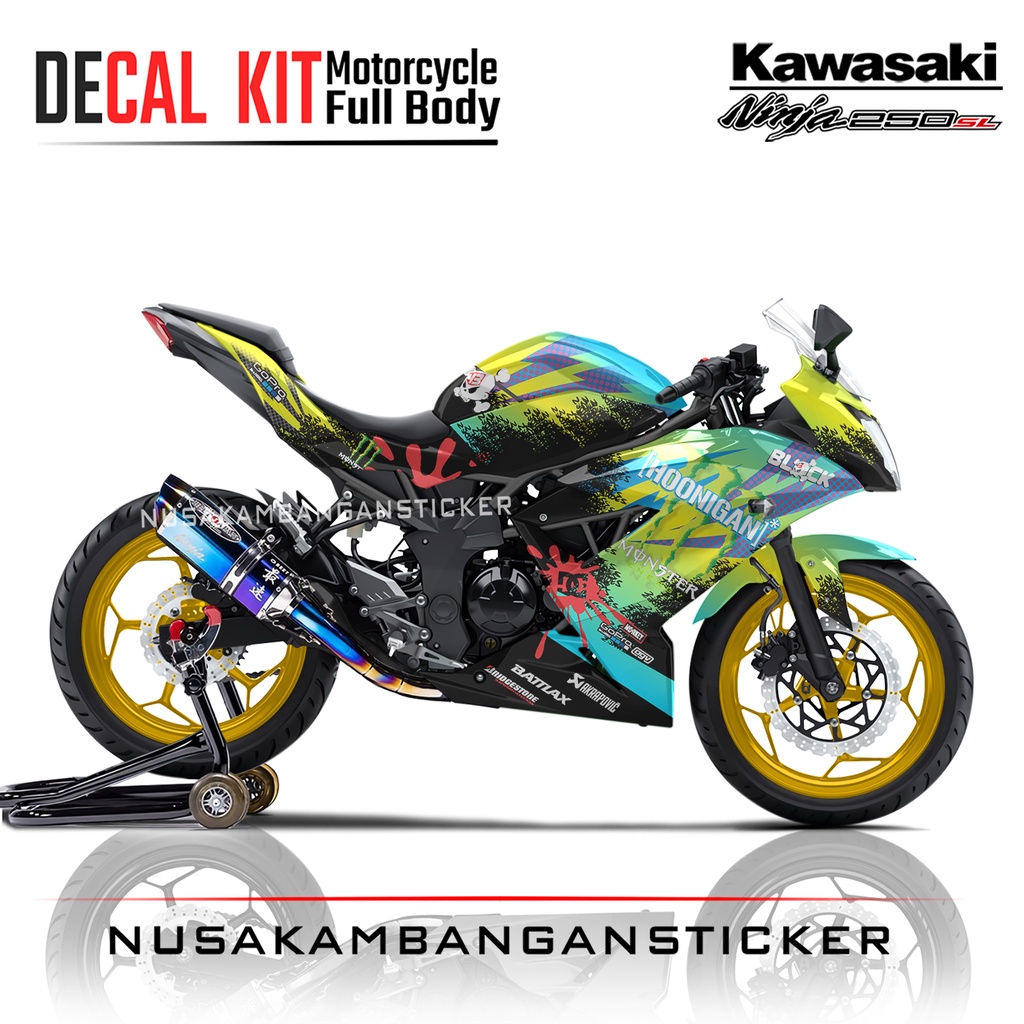 Stiker Ninja 250 SL Mono Honigan Hijau
