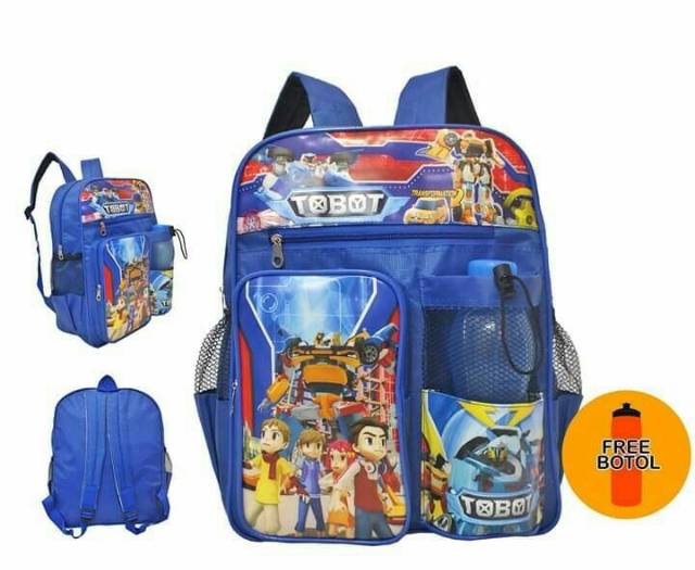 TAS RANSEL ANAK LAKI SEKOLAH TOBOT GRATIS BOTOL MINUM