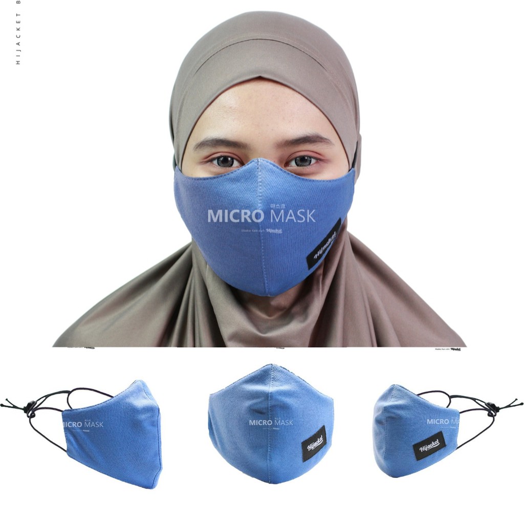 Masker Hijab Kain Polos / Masker Hijacket / Masker polos headloop-SKY BLUE