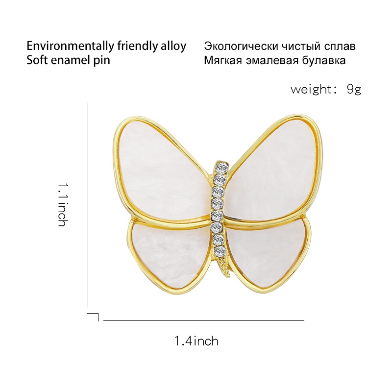 Pin Butterfly Berlian Imitasi 3 Warna Untuk Aksesoris Pakaian