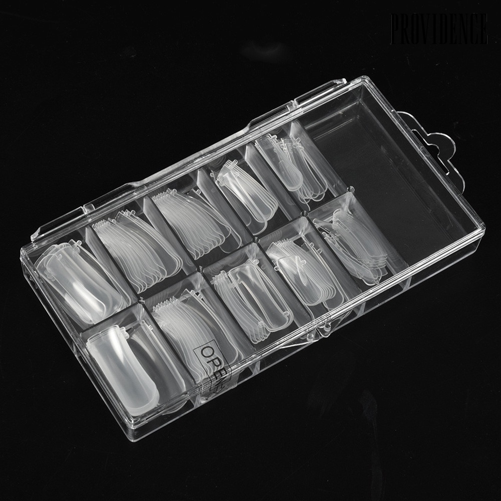 Providence 100Pcs Transparent Quick Building Molds Nail Forms Reusable Finger Extensions