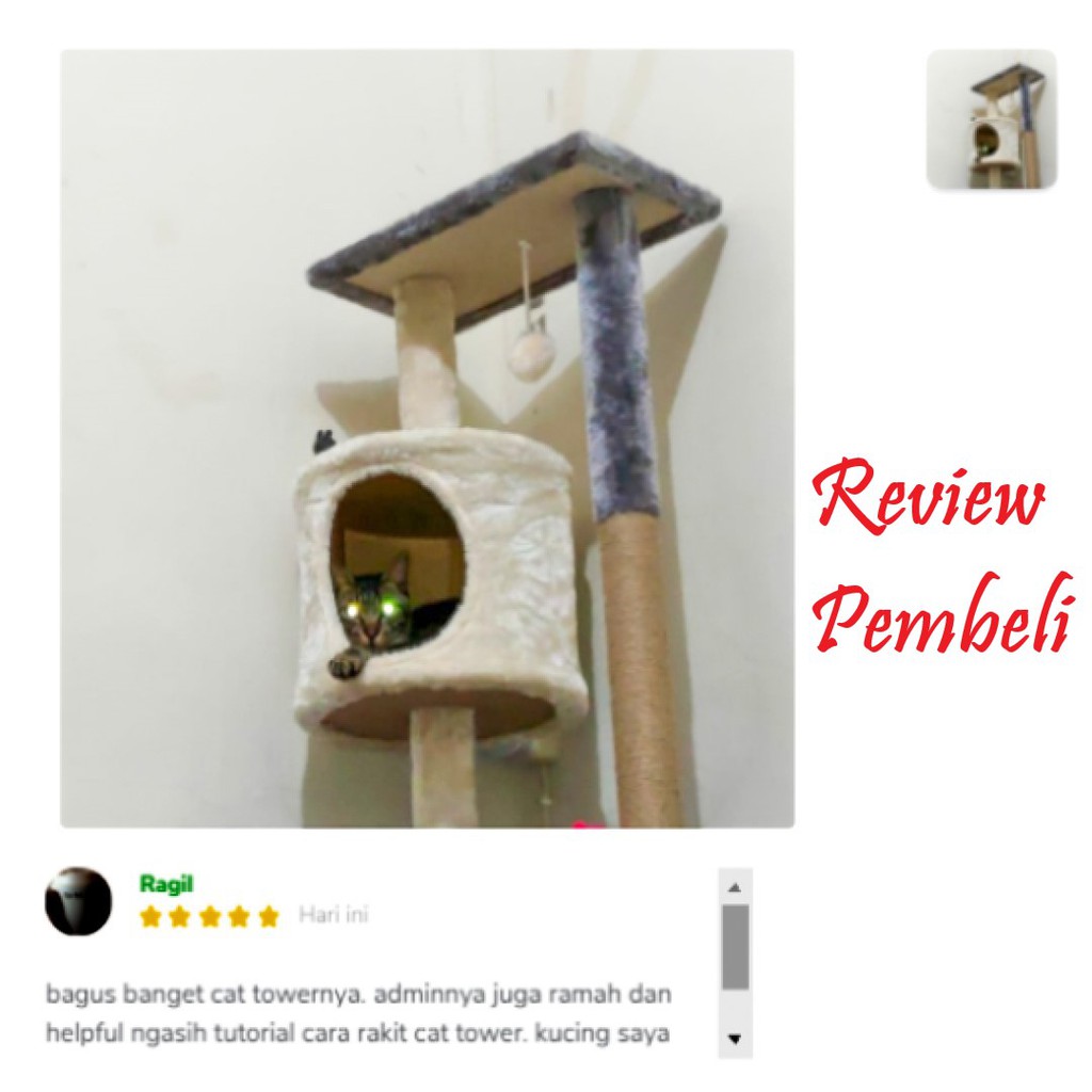 Cat Tree premium, elegan dan minimalis, bahan lembut dan struktur kuat