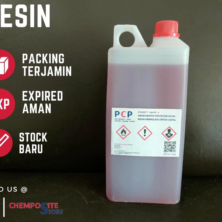 resin fiberglass merah butek - minyak fiber glass - lem fiber pink STD KAPAL FIBER KEMASAN 1 KG