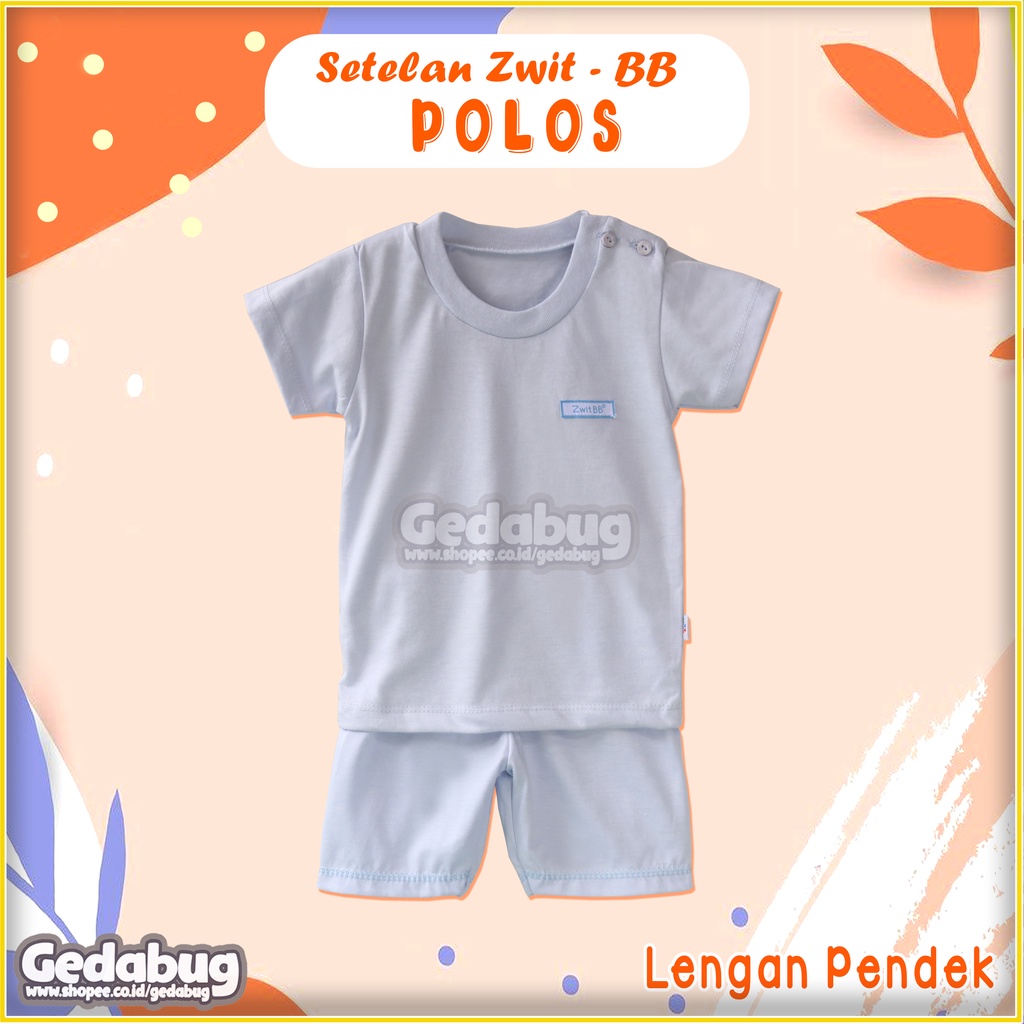 Setelan Anak Zwit BB Polos Pendek | Pakaian Oblong Anak Piyama | 100% Katun GEDABUG