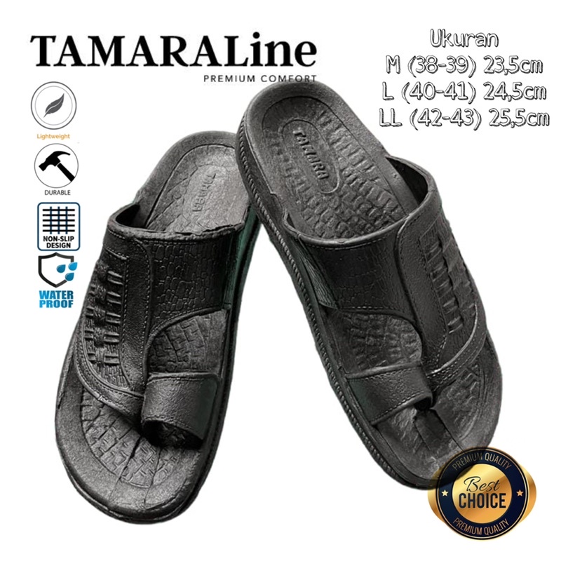 Sandal Selop Slide Slip on Jepit Karet Pria Dewasa / Remaja - TAMARALINE 3 / Bahan Premium Lentur Empuk Ringan Kuat Anti Slip Anti Air / Model Sandal Casual Santai Rumah Hotel Outdoor Kamar Mandi Murah Original