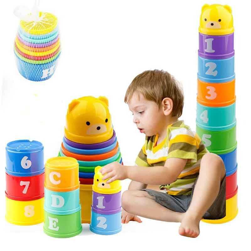 HARKO Mainan Edukasi Anak Tumpuk Cangkir Stack Cup Tower - 6M0O