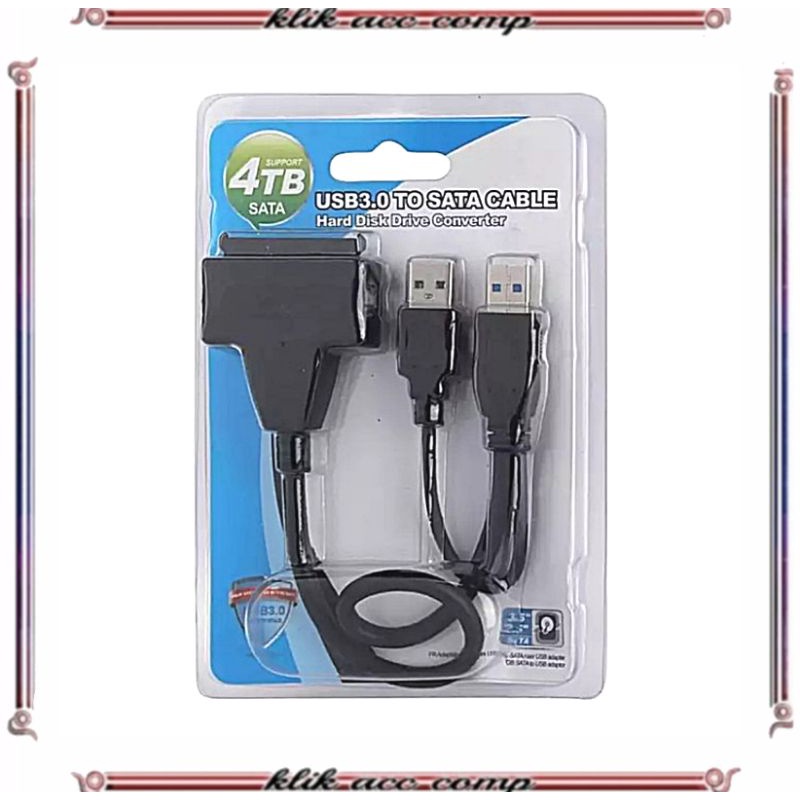 Kabel SATA to USB 3.0 HDD SSD 2.5 Inch Adapter Eksternal Laptop Cable A