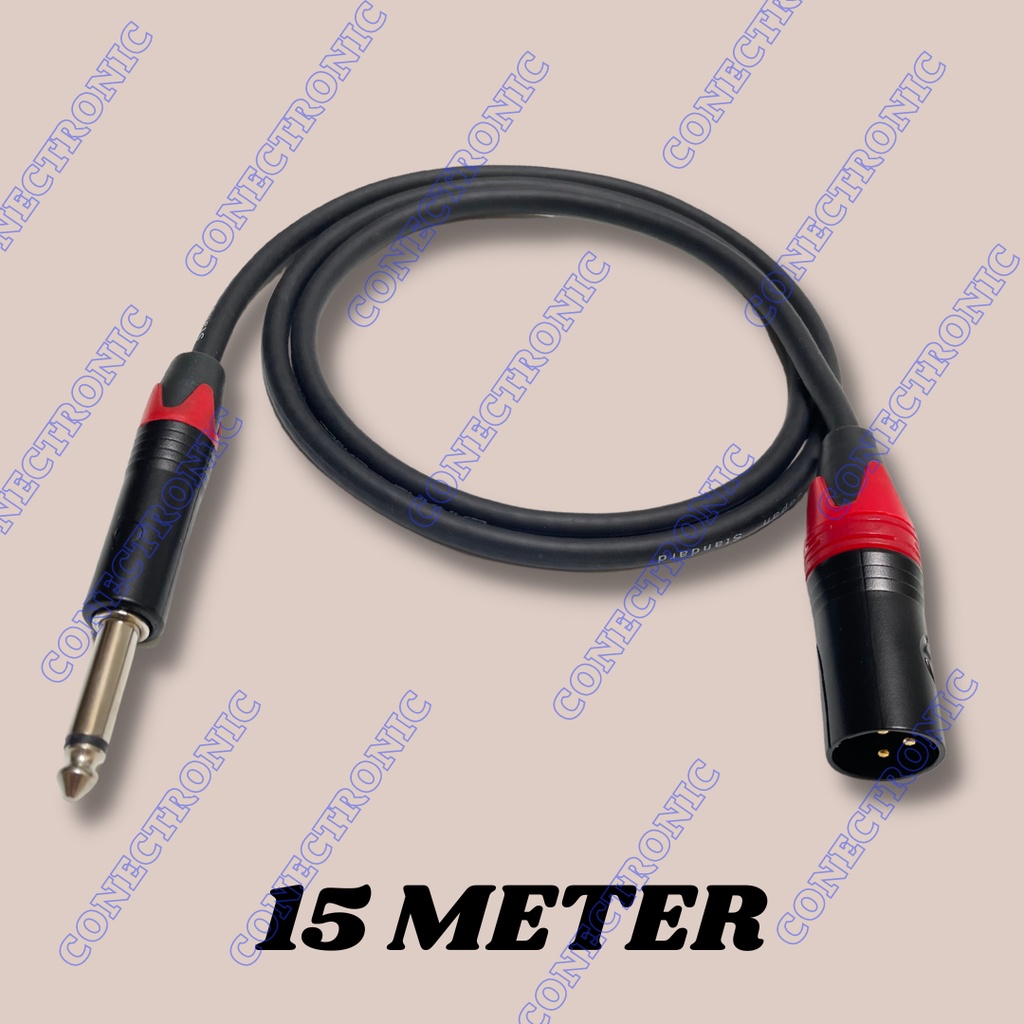 kabel canon xlr male to akai mono hitam 6.5mm|15 meter