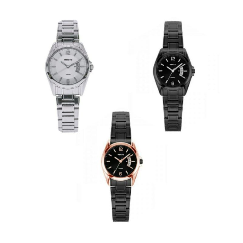 WATER RESISTANT JAM TANGAN WANITA RANTAI STAINLIS STEL TERBARU MIRETE ORIGINAL FITUR TANGGAL JAM TANGAN CEWEK TAHAN AIR