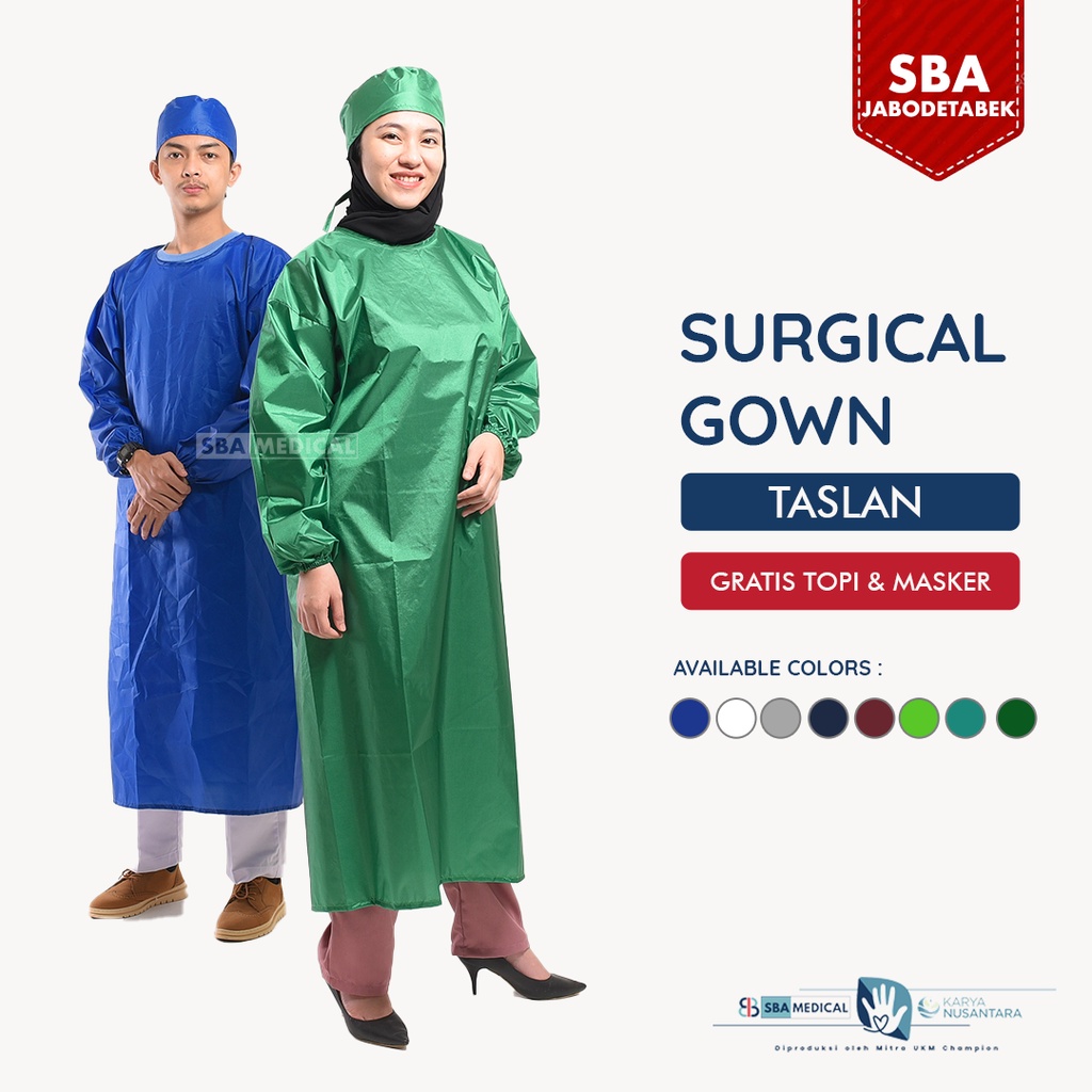 Jual Surgical Gown Taslan Premium Gown Waterproof Jubah Operasi