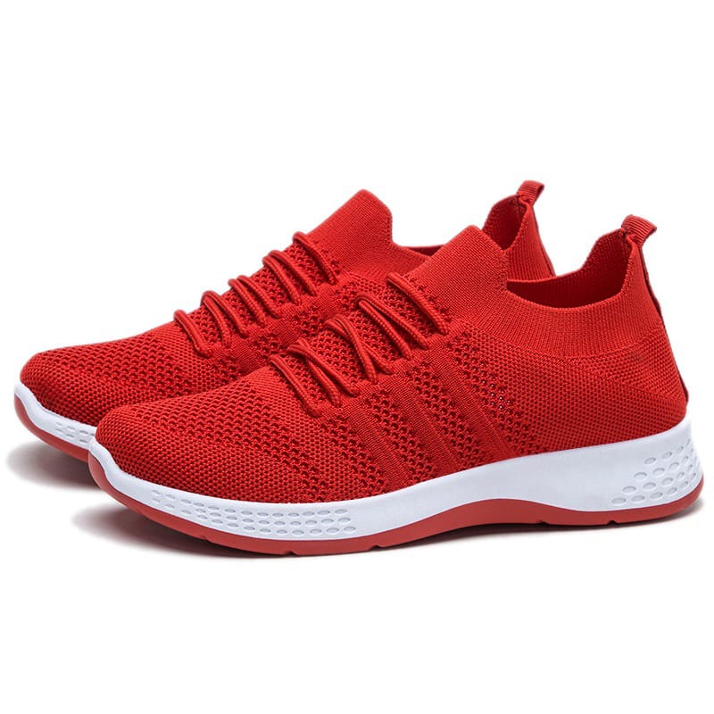 Brozzy Sepatu Sneakers Wanita Olahraga COD Gratis Ongkir Original D-11 D-10 Import  Senam cewek Terbaru Joging-RED  D13