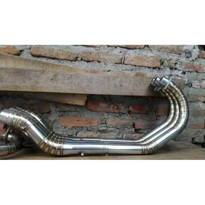 pipa leher knalpot racing model J diameter 50 pnp gl mp cb tiger fu dan Vixion
