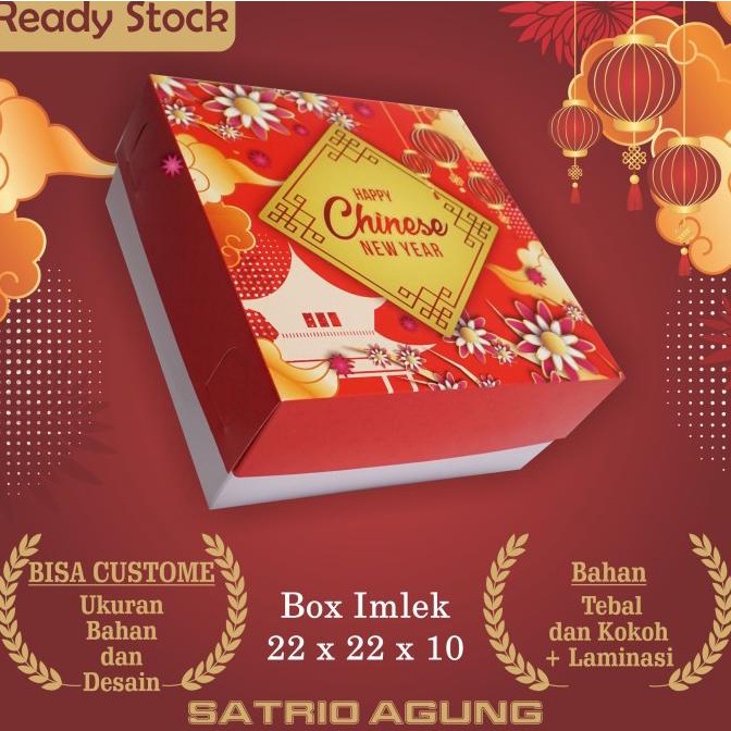 

READY COD Box Imlek/Dus CNY/Hampers Sincia/Box Kue/Dus Packaging 22 x 22 x 10 EKSLUSIF Kode 731