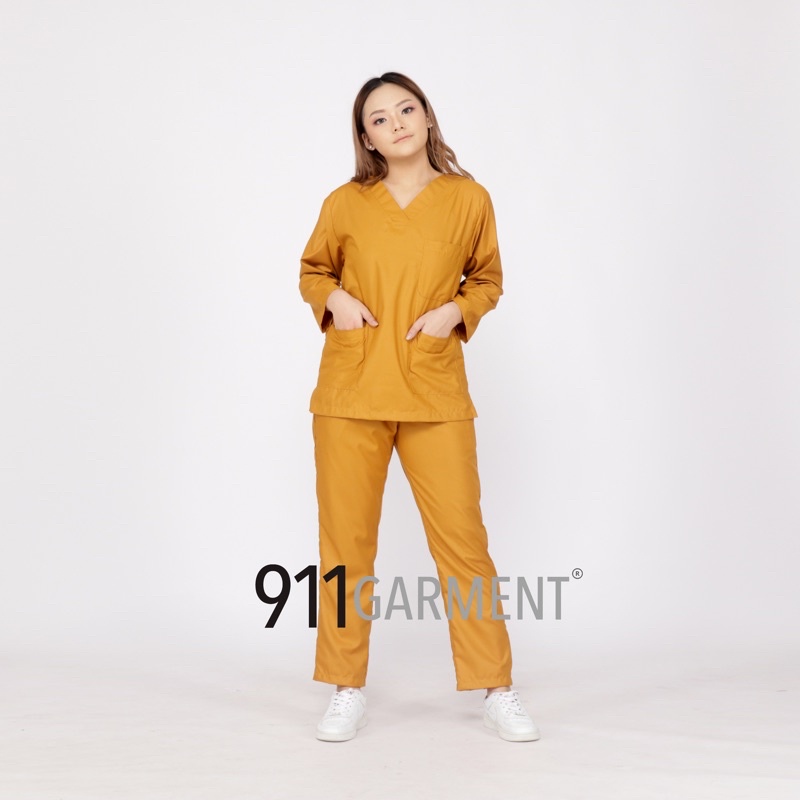 SET Scrub Dokter Lengan Panjang/ Baju OK/ Baju Oka/ Baju Jaga/ Baju Perawat Bahan Toyobo UNISEX