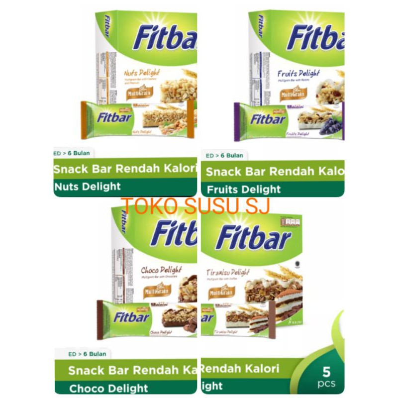 FITBAR MULTIGRAIN 5 X 22 G TIRAMISU FRUITS CHOCO CHEESE DELIGHT/FIT BAR/1box/12 pcs/5 pcs/12pcs/5pcs/KEJU/COKLAT/BUAH/1 dus