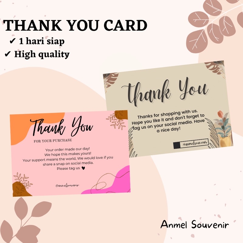 

Thank you card | Thank you card custom | Thank you card online shop | Kartu ucapan terimakasih | Template thank you card