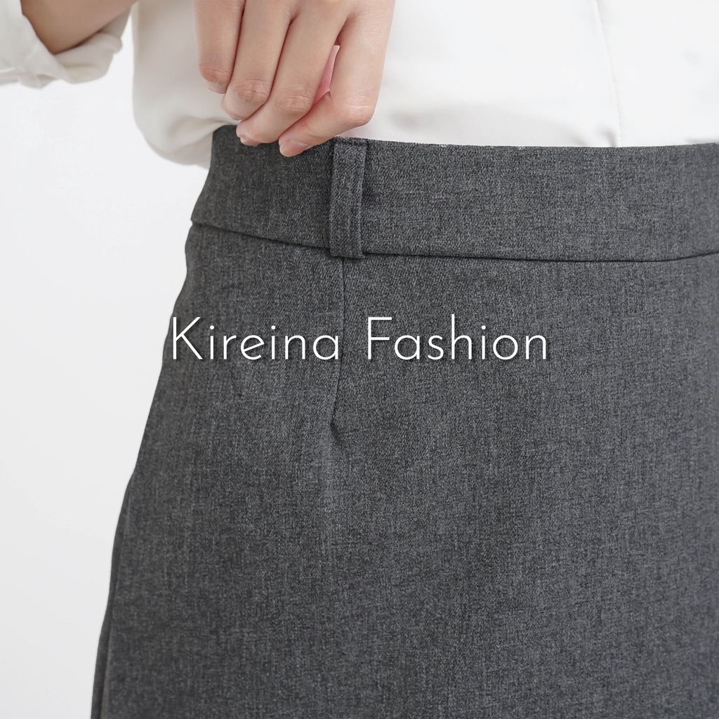 Rok Kerja Wanita Line A Rok Kantor Wanita Polos Maxi Skirt | Kireina Fashion