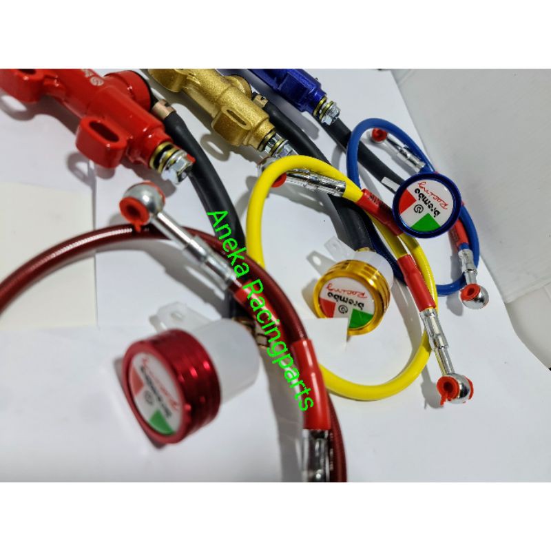 tonjokan master rem belakang bre-mbo satu set selang rem 60cm pnp universal motor cakram belakang