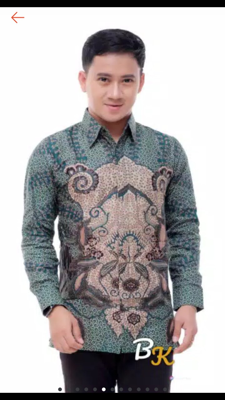 (ready Big Size) Babedo Kemeja Batik Pria Slim Fit Premium Motif Lurik Gradasi Lengan Panjang