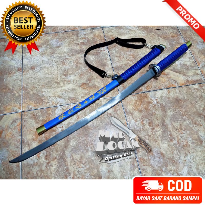 WALKIN DEAD!!! Katana khunto custom model WD (walkin dead) tali biru - SAMURAI MURAH