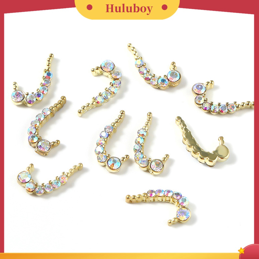 Huluboy Huluboy♡ 10pcs Dekorasi Manicure Bentuk Hati Simetris Bahan Alloy Untuk Fotografi