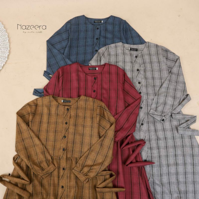 Gamis Tsana by Nazeera | Gamis kotak | Gamis Katun Madina Premium | naf999