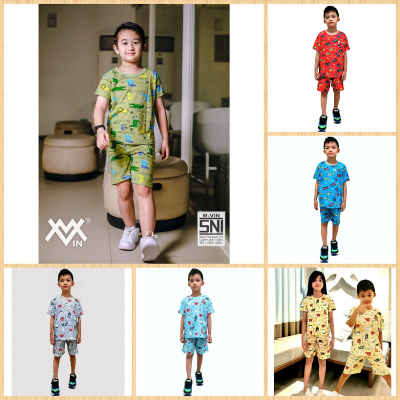 Setelan anak Printing Dino Landak - Baju anak laki Zoo - Setelan anak laki - Baju anak cowok 1-12Tahun Malvin