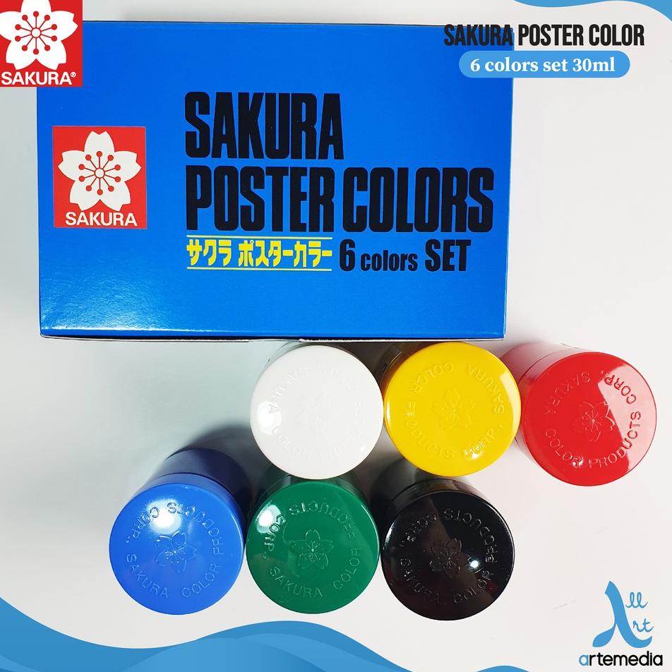 

국 Cat Poster Sakura 6x30ml Poster Color Set Terlaris