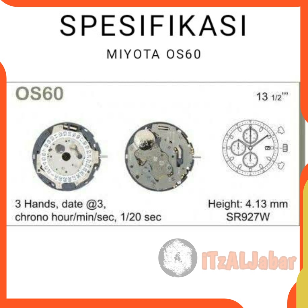 Mesin jam tangan Miyota OS 60 Japan Mesin Miyota OS60 Original