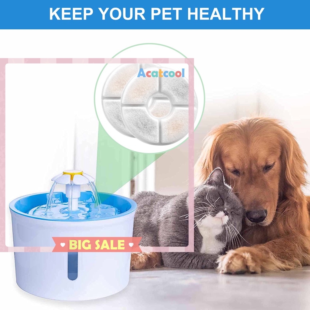Pet Fountain Replacement Filters-Cotton Carbon Automatic Fountain Filter