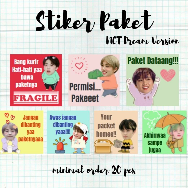 

[20 pcs] STIKER PAKET || PAKE FRAGILE STIKER || NCT DREAM STIKER BISA CUSTOM