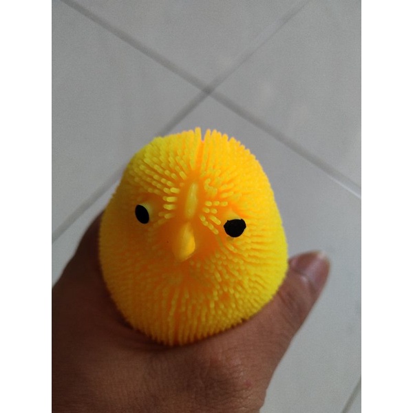 Mesh Ball Ayam LED / Stress Ball Anak Ayam / Mainan Anak Ayam / Squishy Ayam LED