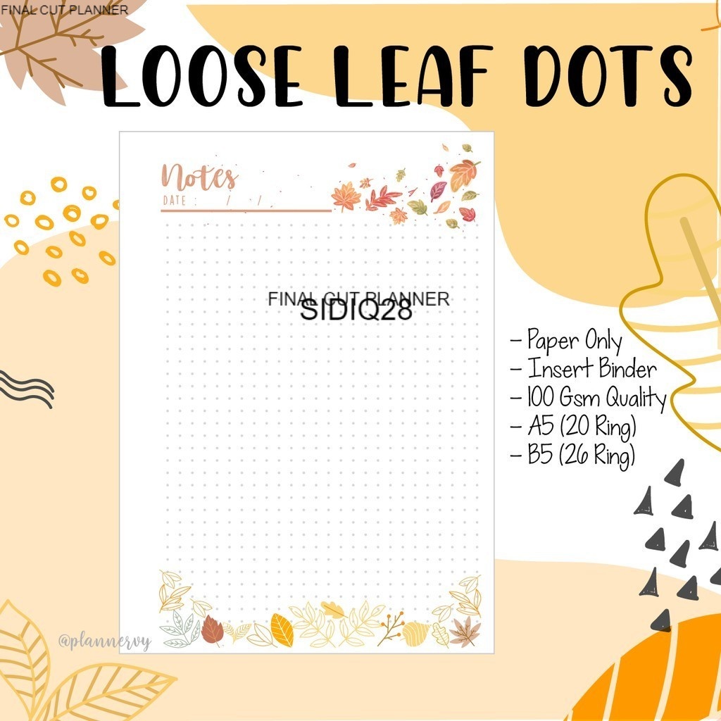 

LOOSE LEAF DOTI LINE GRID I Loose Leaf / ISI BINDER / NOTES