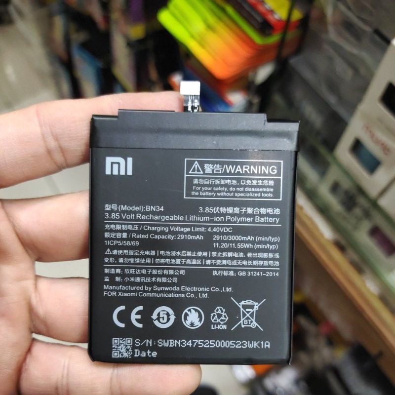 XIAOMI MI 5X / A1 / NOTE 5A / BN31 , XIAOMI REDMI 4A / BN30 , XIAOMI REDMI 5A / BN34 , XIAOMI REDMI NOTE 4X / BN43 baterai battery batre