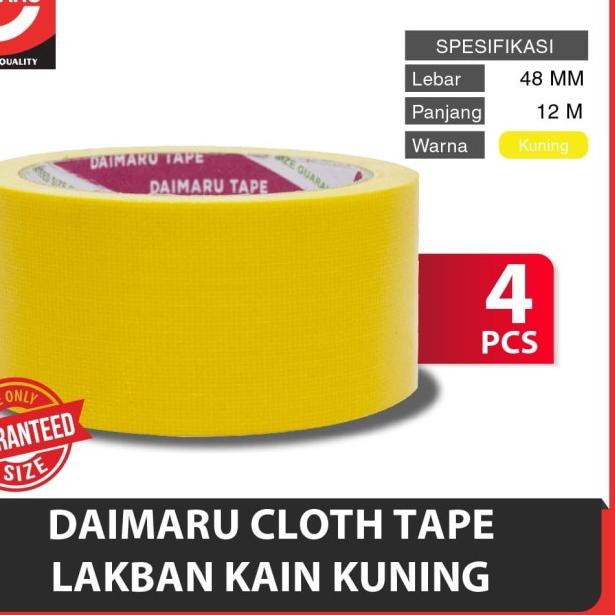 

➸ [Dapat 4pcs] Daimaru Cloth Tape Kuning 48mm x 12m ✦
