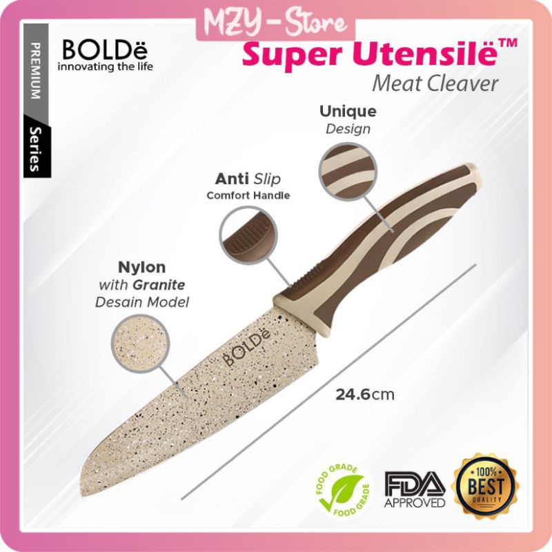 (FREE Sendok Takar) BOLDe Pisau Set Super Utensile Knife Electra Series 4 Pcs 3 Pisau 1 Gunting