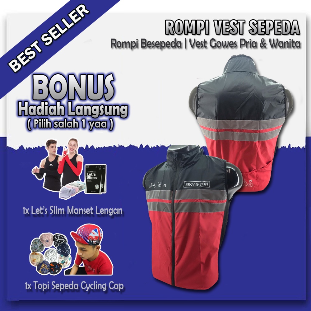 Rompi Sepeda Lipat Neology Vest (Black Combi Red)