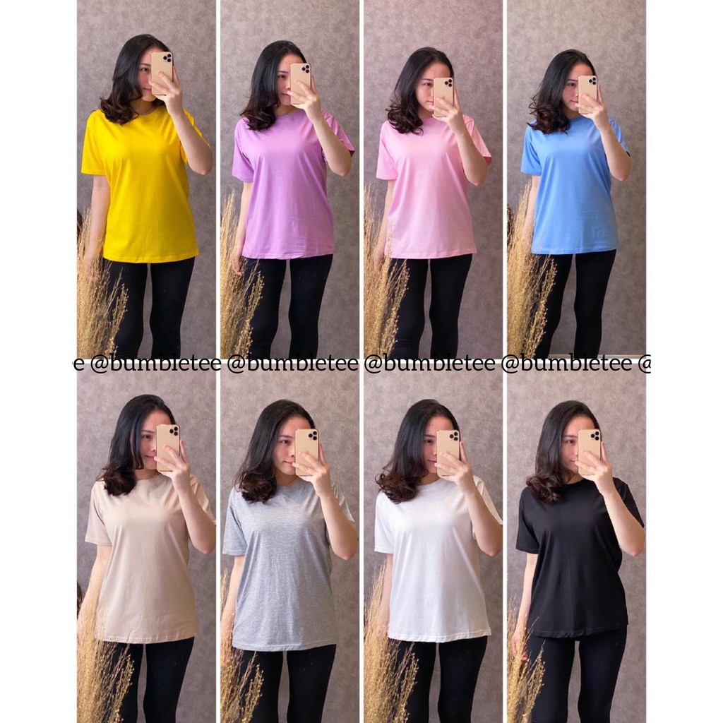 Kaos Polos Wanita Jumbo Baju Polos L XL XXL Kaos Cewek Lengan Pendek Tshirt Polos Wanita