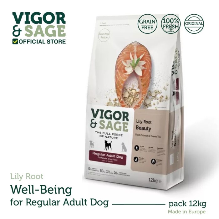 Vigor &amp; Sage Lily Root Beauty Regular Adult Dog Food 12Kg