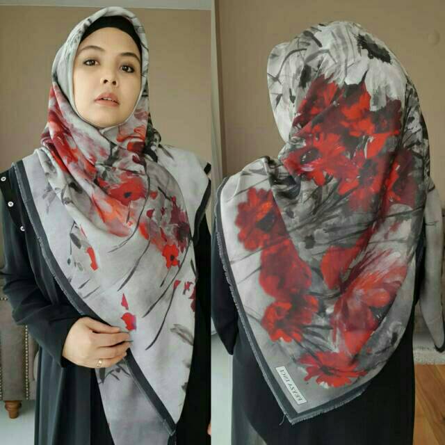 Hijab Feyza inci bunga abstrak