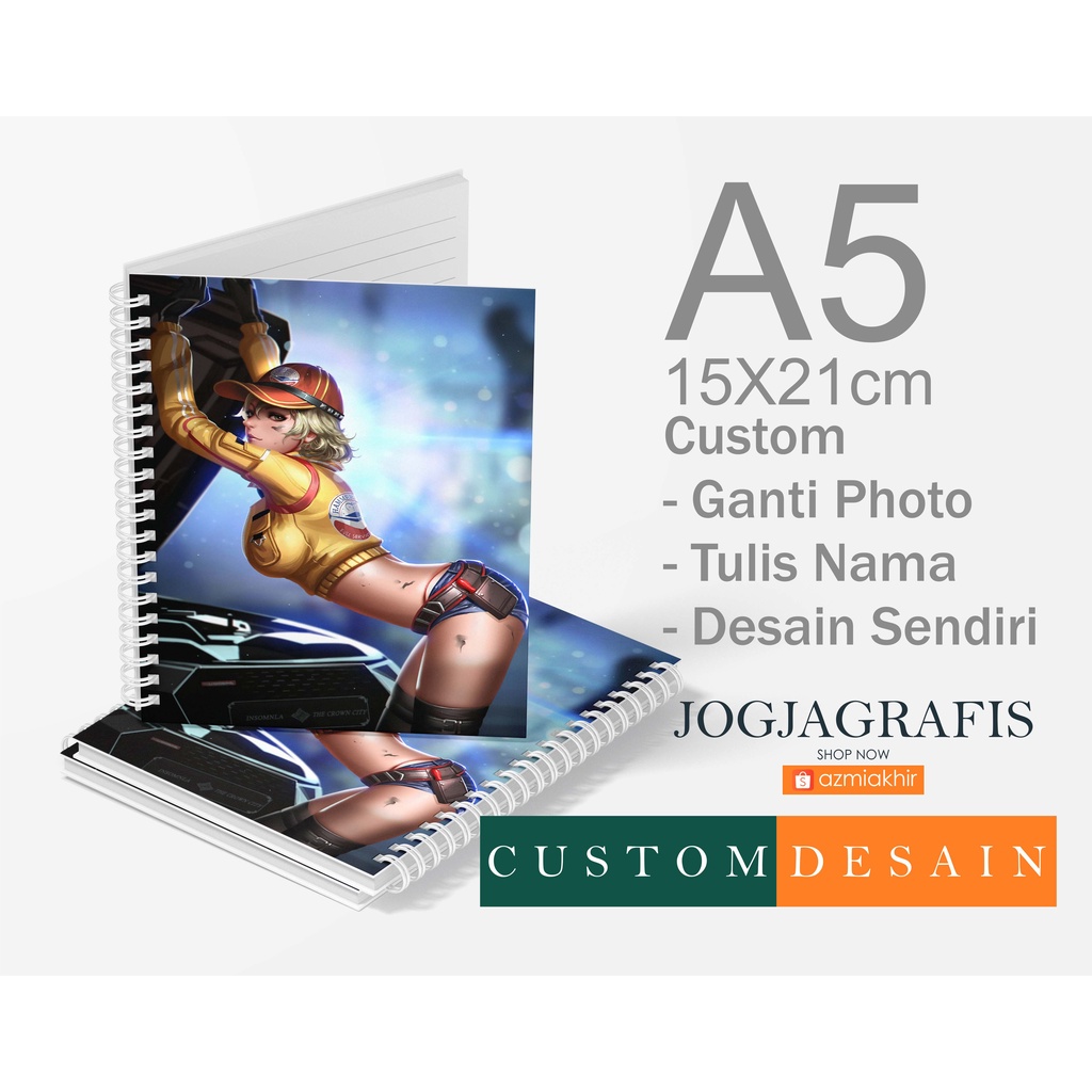 

Notebook Buku Tulis Spiral A5 Custom Desain ( tanpa minimal order )