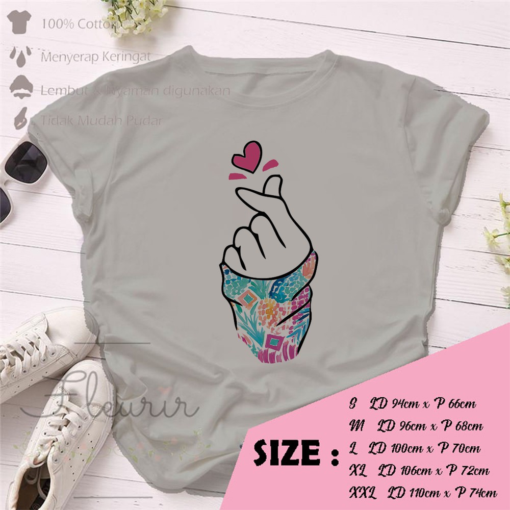 FLEURIR - KAOS WANITA SARANGHEO DEWASA LENGAN PENDEK TUMBLR TEE UNISEX