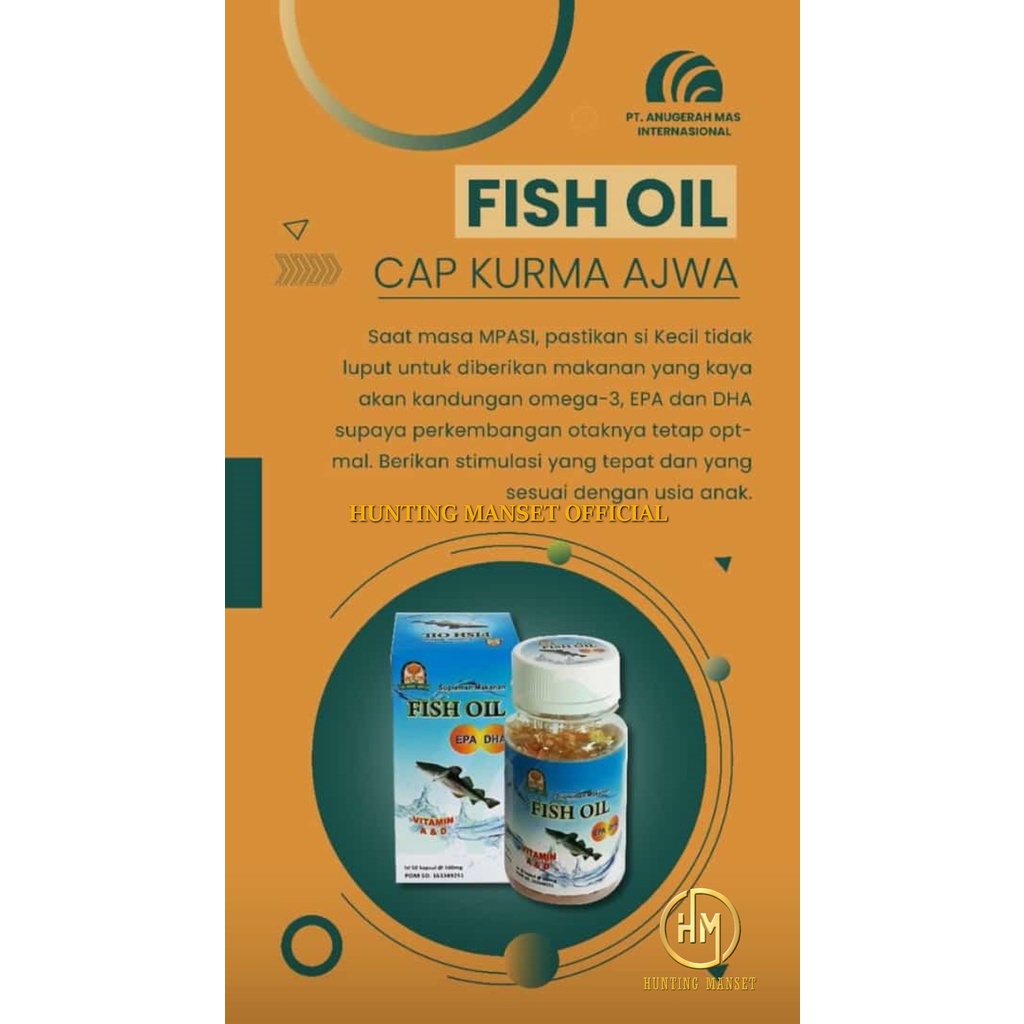 FISH OIL MINYAK IKAN FISH OIL EPA &amp; DHA CAP KURMA AJWA/IMAH MUSLIM