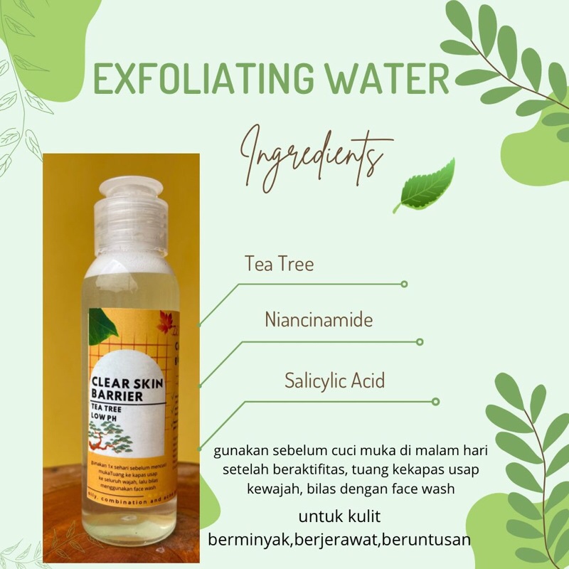 EXFOLIASI WATER TEA TREE ZEYN SKINCARE CLEANSER