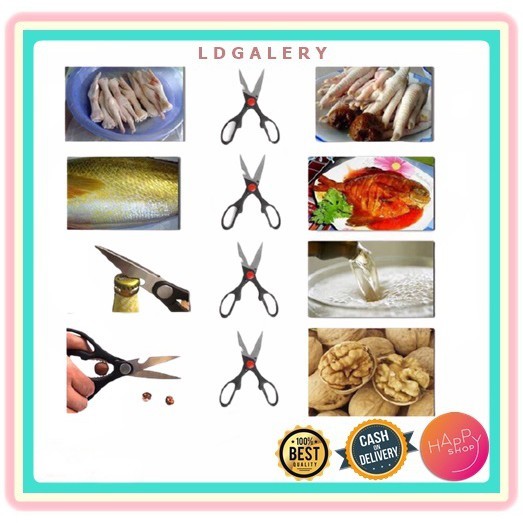 LDG GT001 Gunting Dapur Serbaguna MultiFungsi / Gunting Ikan