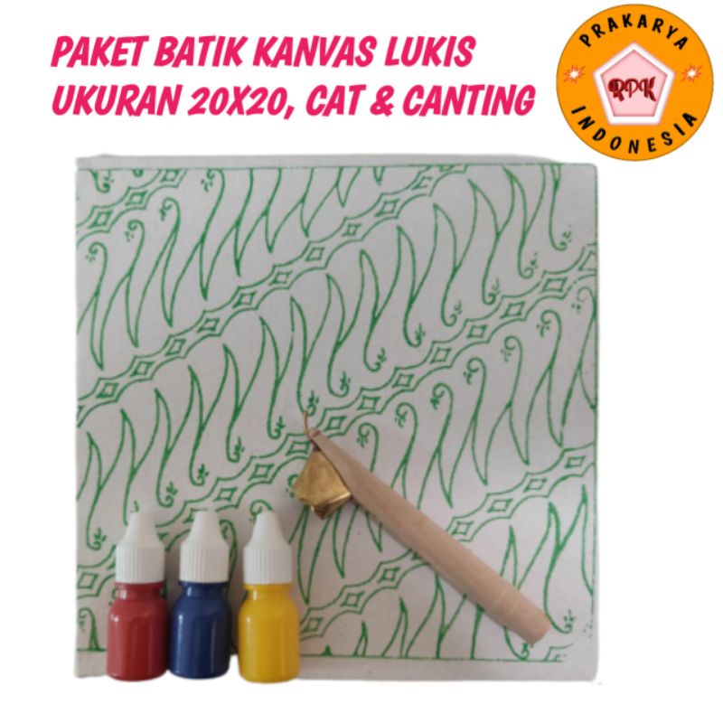 

Paket kanvas lukis 20x20 dengan motif Batik